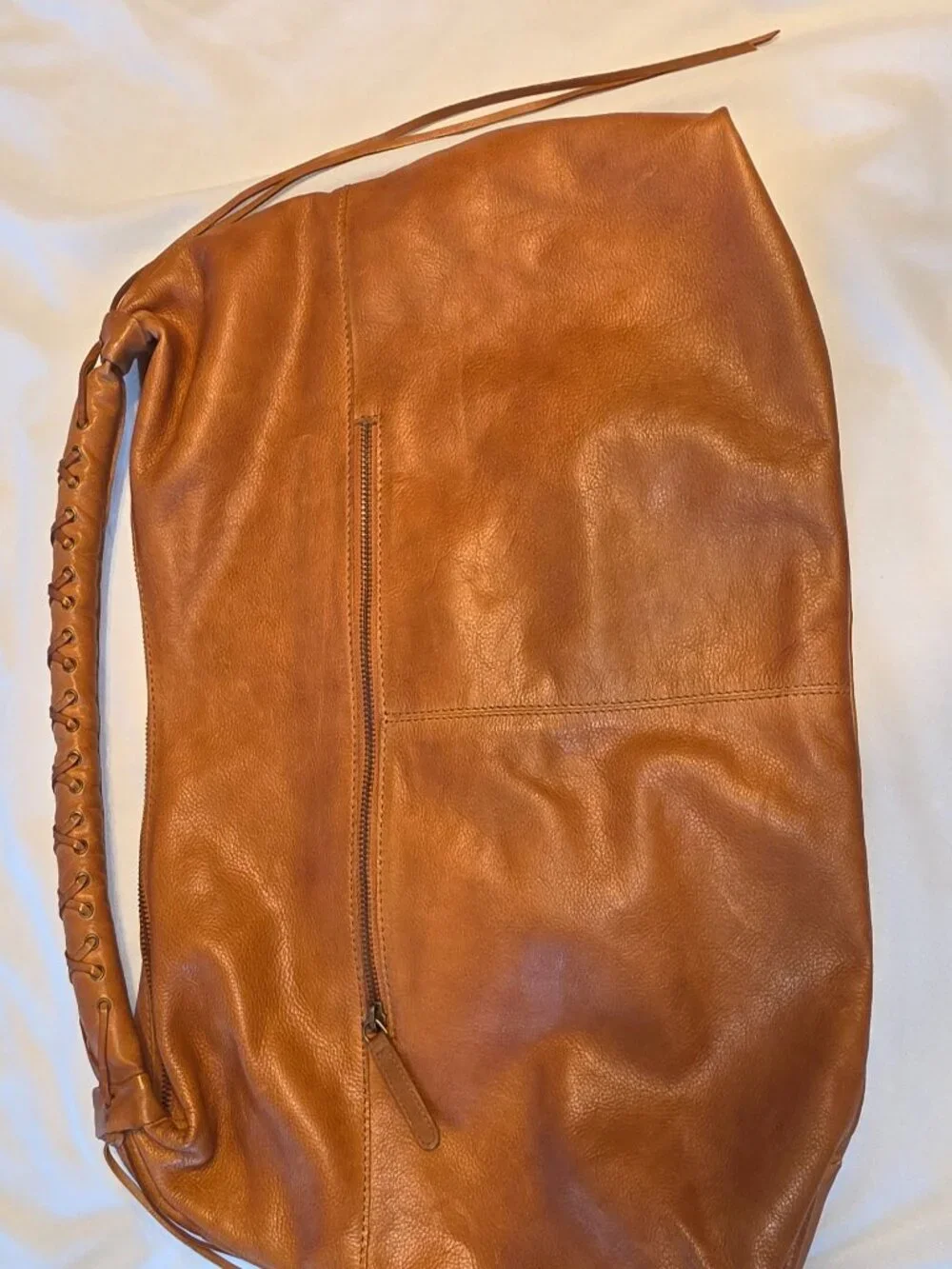 Vilenca Holland Leather Hobo Bag Oversized Cognac Slouchy Purse Quiet Luxury
